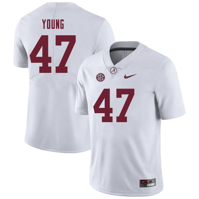 Men #47 Byron Young Alabama Crimson Tide College Football Jerseys Sale-White